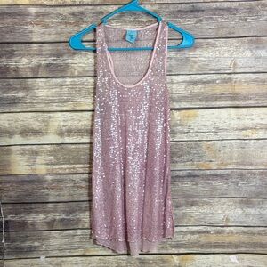 h.i.p. Shimmering Pink Sequin Top S Small Happening in the Present